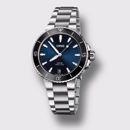 Relógio Oris Aquis Date Azul Senhora Relógio Oris Aquis Date Azul Senhora