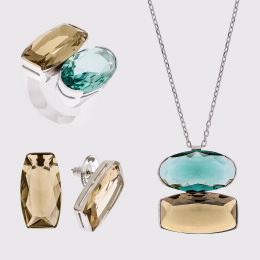 Conjunto União - Cor Verde e Champanhe Conjunto União - Cor Verde e Champanhe