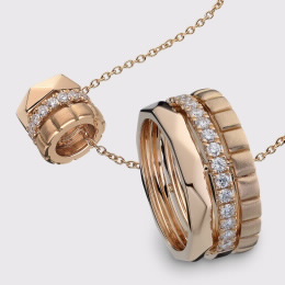 Conjunto Trilogy Ouro Rosa e Diamantes Conjunto Trilogy Ouro Rosa e Diamantes