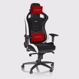 Cadeira noblechairs EPIC Real Leather Preto / Branco / Vermelho Cadeira noblechairs EPIC Real Leather Preto / Branco / Vermelho