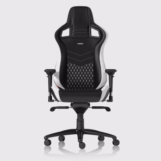 Cadeira noblechairs EPIC Real Leather - Preto / Branco / Vermelho