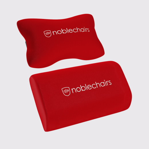 Cadeira noblechairs EPIC Real Leather Preto / Branco / Vermelho