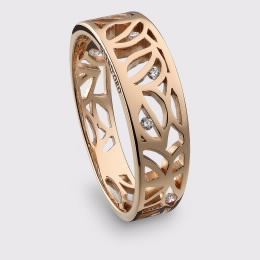 Anel Bright Leaves Ouro Rosa e Diamantes Anel Bright Leaves Ouro Rosa e Diamantes