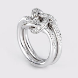 Anel Ouro Branco âKnot Meâ Anel Ouro Branco âKnot Meâ