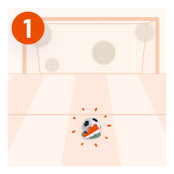 Passo 1: clicar e segurar na bola