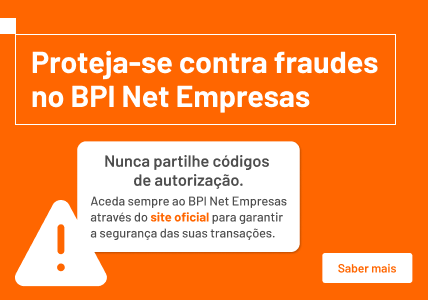 Info: Alerta de segurança do BPI Net Empresas.