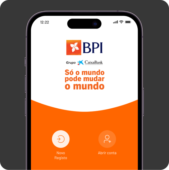 Captura de ecrã da aplicação BPI mostrando passo 1: abrir conta