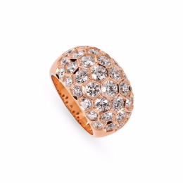 Anel Cristal Ouro Rosa