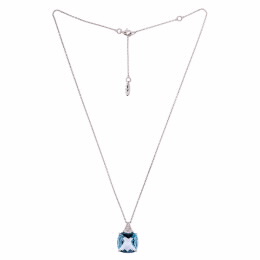 Colar Magia Ouro Branco e Topázio Azul