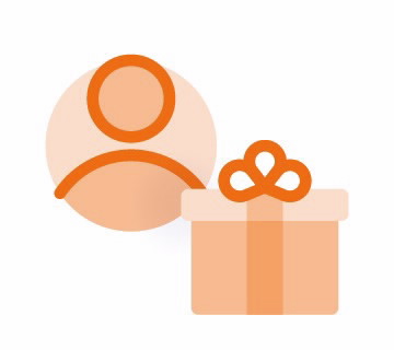Icon que representa que as ofertas são personalizadas no Programa de Benefícios BPI. Icon de uma pessoa e de uma prenda.