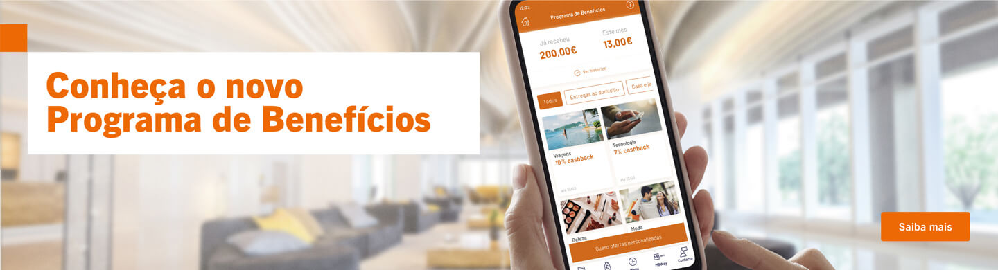 Info: Telemóvel a mostrar o ecrã da BPI App no menu onde podemos ver quanto recebemos com o Programa de Benefícios.