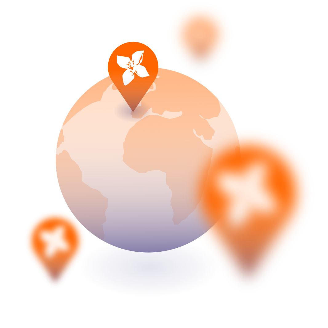 Imagem do planeta terra com símbolos do BPI