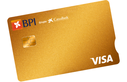 cartão multibanco BPI Gold+ de cor dourada