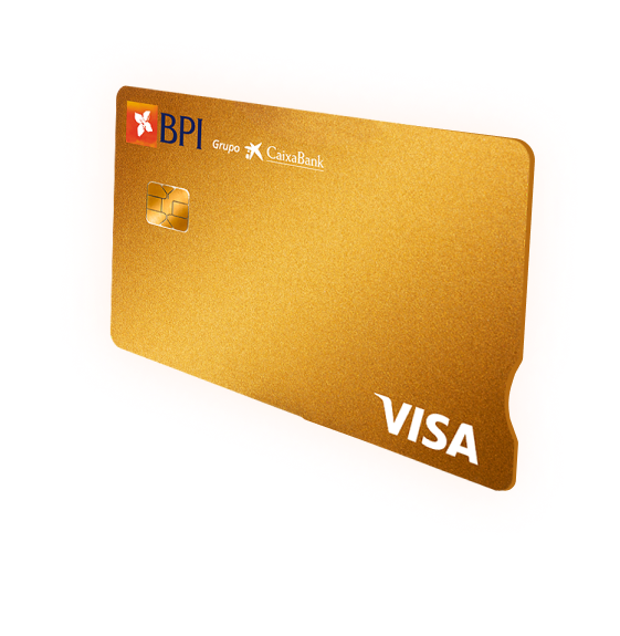 cartão multibanco BPI Gold+ de cor dourada