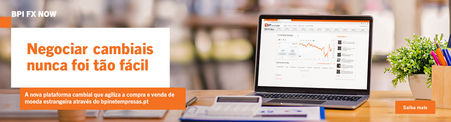 Info: Computador na página da Plataforma Cambial BPI FX Now.