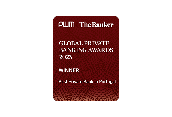 Logo do Prémio PWM Global Private Banking Awards 2023 Winners ganho pelo BPI.