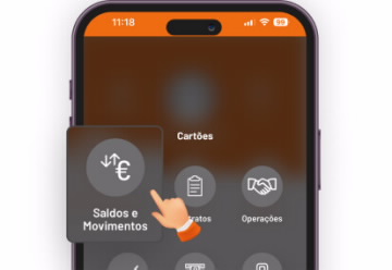 Aceda a saldos e movimentos no menu cartões.