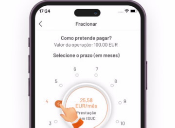 Escolha o prazo de fracionamento.