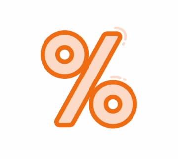 Ilustração de percentagem que simboliza o desconto do seguro de saúde Allianz.