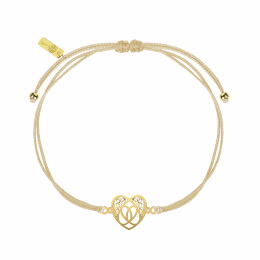 Pulseira My Filigree o Meu Coração com Fio em Algodão Bege