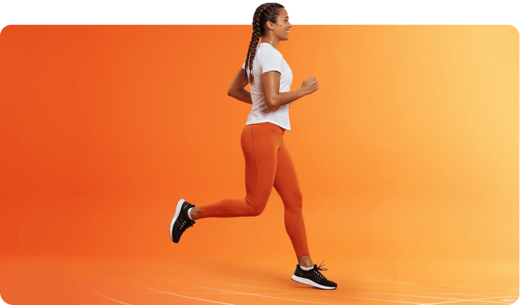 BPI SMART Ações PPR. Uma rapariga morena a correr uma maratona.