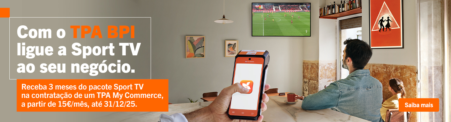 Info: Com o TPA BPI ligue a sport tv ao seu negócio.