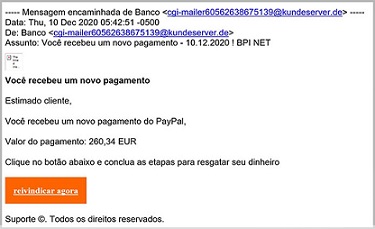 Exemplo e-mail phishing